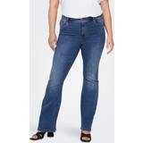 Only Curvy Carsally Hw Skinny Bootcut Jeans Blå 42/32