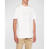 Moncler Herr - Vita T-shirts Moncler White Monogram T-Shirt