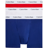 Calvin Klein Herr - Multifärgade Kalsonger Calvin Klein Cotton Stretch Trunks 3-pack - White/Red Ginger/Pyro Blue