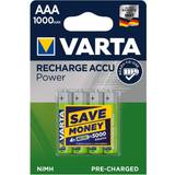 Laddningsbara standardbatterier Batterier & Laddbart Varta AAA Accu Rechargeable Power 1000mAh 4-pack