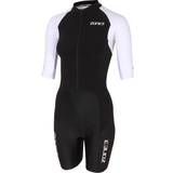 Vattensportkläder Zone3 Women's Lava Long Distance SS FullZip TriSuit Black/White