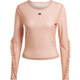 Adidas Bruna - Dam T-shirts adidas Print Clash Long Sleeve Yoga Shirt Brun Brun