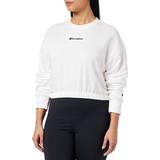 Champion Women's American Classics Crop Boxy Crew Neck Sweatshirt - White