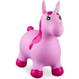 Relaxdays 10024989_52, rosa hoppdjur enhörning, inklusive luftpump, hopphäst upp till 50 kg, BPA-fri, för barn, hoppleksak