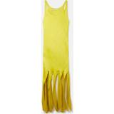 Stella McCartney Långa klänningar Stella McCartney Yellow Fringed Maxi Dress 8301 Lime IT