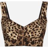 Dolce & Gabbana Dam Underkläder Dolce & Gabbana Short bustier top in charmeuse with leopard print