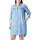 54 Klänningar Vero Moda Lös Passform Skjortkrage Curve Kort Klänning Light blue denim
