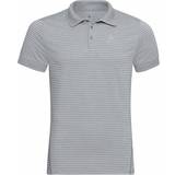 Odlo Men's Nikko Dry Polo Shirt - Concrete Grey/Silver Grey/Stripes