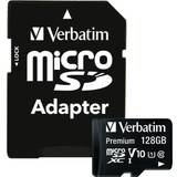 Micro sd kort 128 gb Verbatim Premium MicroSDXC UHS-I U1 V10 128GB +Adapter