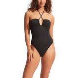 Seafolly Baddräkter Seafolly Halter Maillot One-Piece Swimsuit BLACK AU 4 US