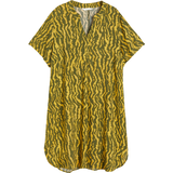 H&M V-Neck Tunic Dress - Khaki Green/Patterned