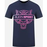 Philipp Plein Herr T-shirts Philipp Plein Sport Tigerhead Bold Logo Navy Blue T-Shirt
