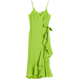 Omlottklänningar H&M Wrap Dress With Ruffles - Green