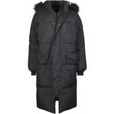 Urban Classics Kappor & Rockar Urban Classics Ladies Oversize Faux Fur Puffer Coat - Black