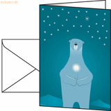 Sigel Weihnachtskarte Polar bear with candle, DIN A6