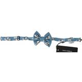 Dolce & Gabbana Mens Light Blue Deck Of Cards Adjustable Neck Papillon Bow Tie Multicolour Silk One