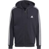 Adidas Kläder adidas Essentials Fleece 3-stripes Full-zip Hoodie - Black