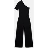 Stella McCartney Jumpsuits & Overaller Stella McCartney Compact Knit One-Shoulder Jumpsuit 1000 BLACK