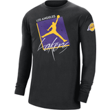 Los Angeles Lakers T-shirts Nike Men's Los Angeles Lakers Courtside Max 90 Vintage-Like Wash Statement Edition Long Sleeve T-shirt