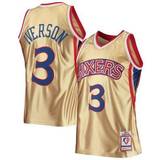 Mitchell & Ness T-shirts Mitchell & Ness 75th Anniversary Gold Swingman Allen Iverson Philadelphia 76ers 1996-97 Jersey