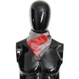 Grå - Vilda västern Maskeradkläder Costume National Womens Red 100% Silk Branded Gray Scarf Multicolour One