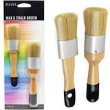 2pcs chalk round furniture paint brushes wax brush painting, milk paint stencil