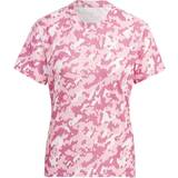 Dam - Rosa T-shirts adidas Own the Run Camo Running Tee - Clear Pink