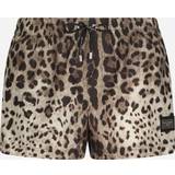 Dolce & Gabbana Herr Badkläder Dolce & Gabbana Short swim trunks with leopard print