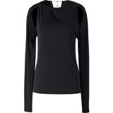 Victoria Beckham Byxor & Shorts Victoria Beckham Black Cutout Long Sleeve T-Shirt Black