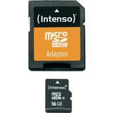 SD - USB 3.0/3.1 (Gen 1) Minneskort & USB-minnen Intenso MicroSDHC Class 4 21/5MB/s 16GB +Adapter