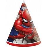 Röda Fotoprops, Partyhattar & Ordensband Spiderman Party Hats Crime Fighter 6-pack