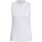 Adidas Dam Pikétröjor adidas Essentials Heathered Mock-Neck Sleeveless Golf Polo Shirt White