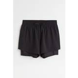 H&M DryMove Double Layer Running Shorts - Black