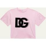 Dolce & Gabbana Barnkläder Dolce & Gabbana Girl's Logo-Print Cropped T-Shirt, 4-6 PINK