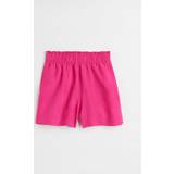 H&M Dam Shorts H&M Linen-Blend Pull-On Shorts - Cerise