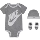 Elastan Övriga sets Barnkläder Nike Baby's Bodysuit Hat & Booties Box Set 3-piece - Dark Grey Heather