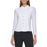 Dam - Jersey Skjortor Tommy Hilfiger Women's Long Sleeve Collared Button Front Top - White
