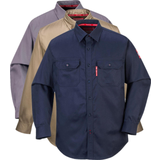 Beige Arbetsjackor Portwest FR89 - Bizflame 88/12 FR Work Shirt