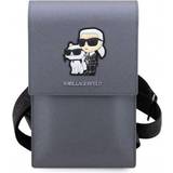 Karl Lagerfeld Fodral Karl Lagerfeld Saffiano Metal Logo NFT Wallet Phone Bag Silver