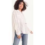 DKNY Skjortor DKNY Jeans Women's Button-Up Roll-Sleeve High-Low Shirt White White