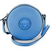 Versace Blåa Handväskor Versace Blue Calf Leather Round Disco Shoulder Bag