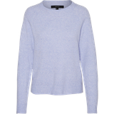 Vero Moda Doffy O-Neck Long Sleeved Knitted Sweater - Blue/Jacaranda