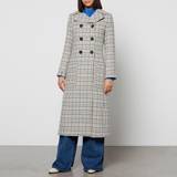 See by Chloé Ytterkläder See by Chloé Long Houndstooth Wool-Blend Coat 40/UK