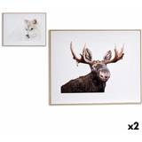 Bruna Målardukar Gift Decor Kanvas djur 61,5 x 3 x 81,5 cm 2 antal