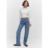 Mango Byxor & Shorts Mango Women's Mid-Rise Straight Jeans Blue Blue