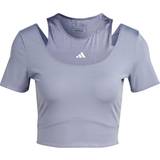Adidas Dam - Elastan/Lycra/Spandex - Långa kjolar T-shirts adidas HIIT AEROREADY Crop Training Tee - Silver Violet