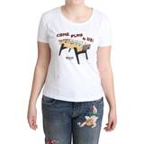 Moschino T-shirts & Linnen Moschino White Cotton Come Play Print Tops Women's T-shirt