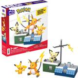 Mattel Plastleksaker Byggleksaker Mattel MEGA Pokémon-actionfigur byggleksaker för barn, Pikachu-utvecklingsset med 160 delar, 3 ställbara figurer, 8 år, presentidé HKT23