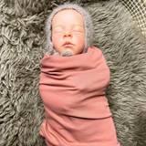 Hoppediz Babyfiltar Hoppediz skötfilt, filt för babyfilt, gosig filt, 100 % bomull, elastisk och gosig, perfekt för nyfödda bebisar, koppar