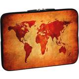 Datorväskor PEDEA Design skyddsskal notebook väska upp till 43,9 cm 17,3 tum brun global Map